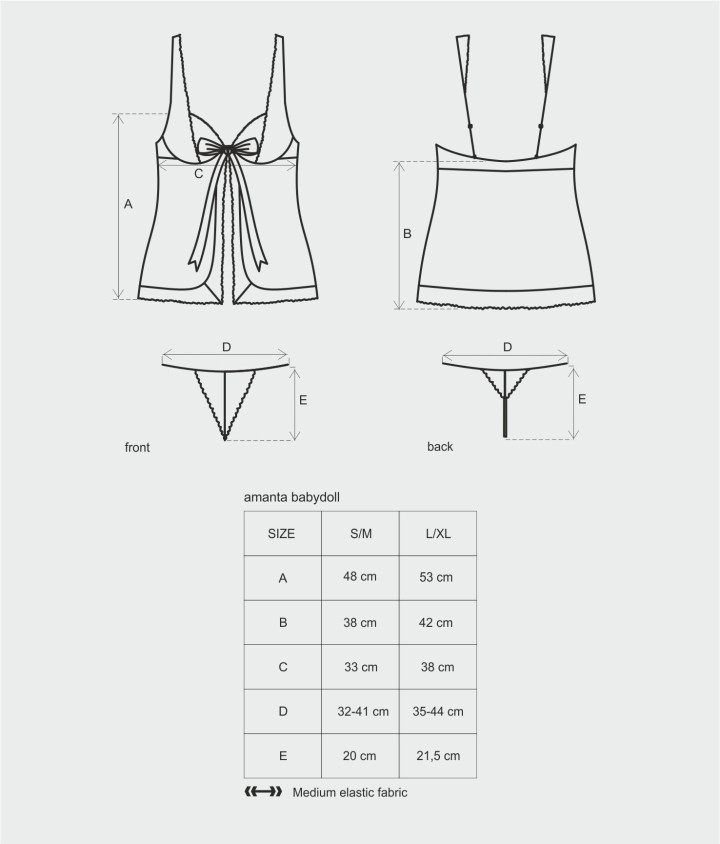 Babydoll Negro Amanta & Tanga