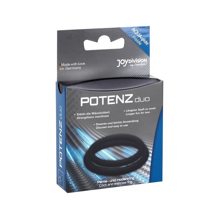 Anillos Pene Mediano Potenz Duo Negro