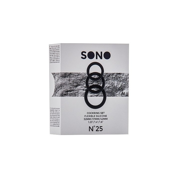 Sono N 25 Set Anillos Silicona Negro