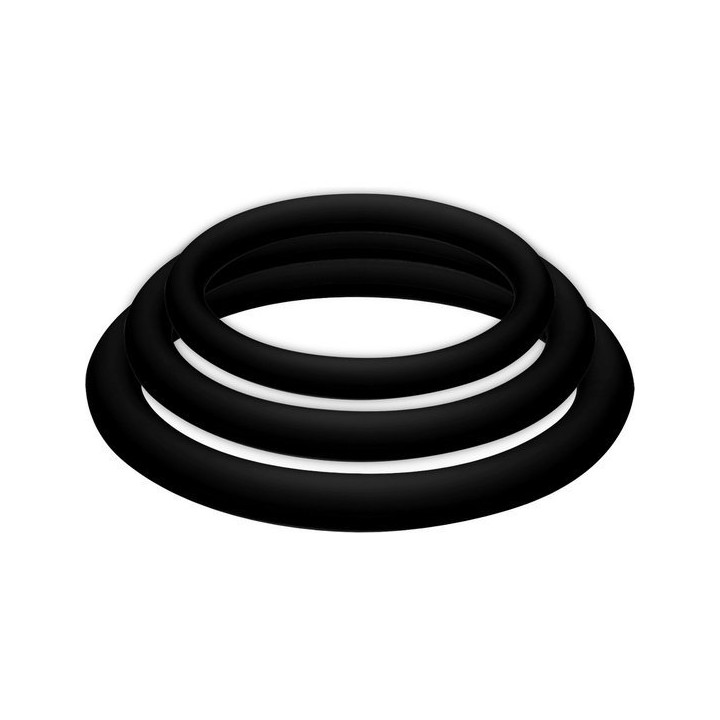 Potenzplus Kit de 3 Anillos Pene Negro