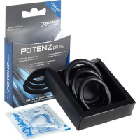 Potenzplus Kit de 3 Anillos Pene Negro