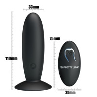 Bottom Plug Anal Recargable con Vibración y Mando Negro