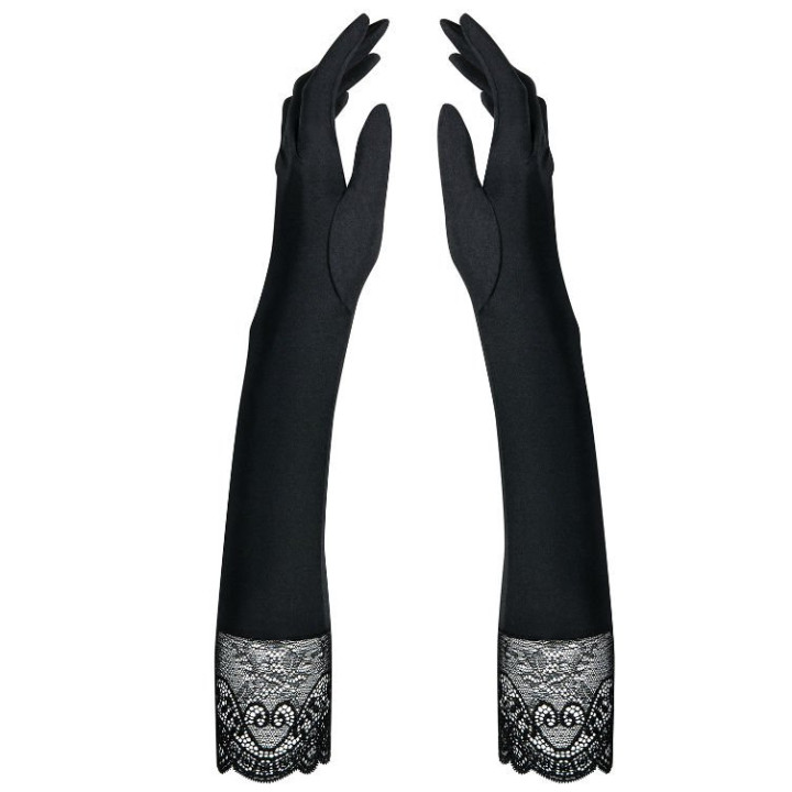 Miamor Guantes Talla Única Encaje Negro