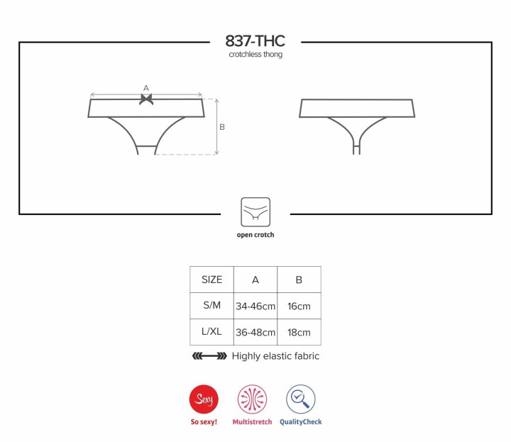 Tanga Abierto 837-THC-1 Encaje Negro