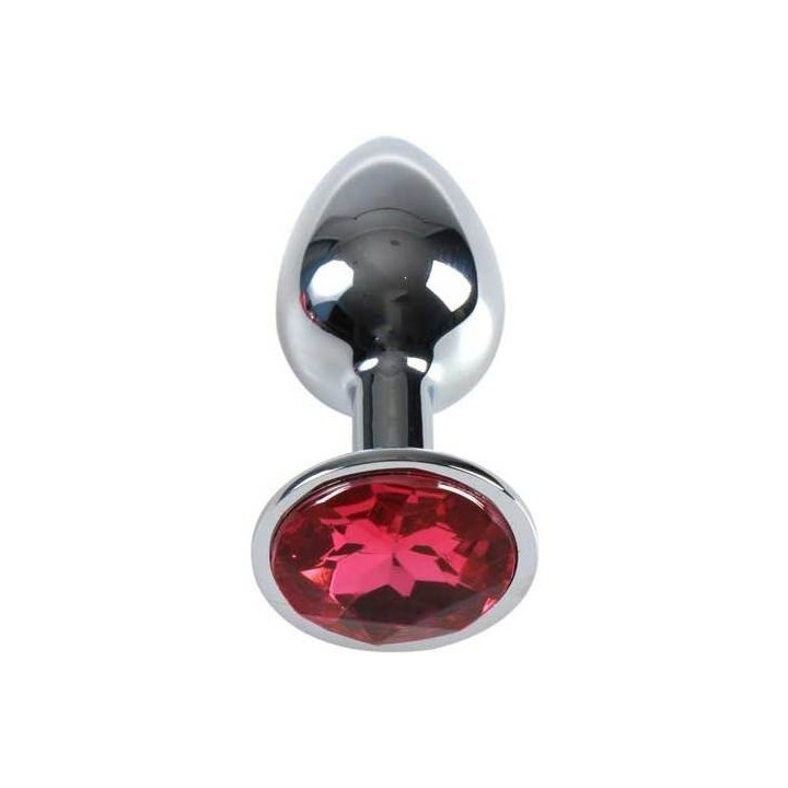 Plug Anal Metal Mediano Fucsia con Bolsa