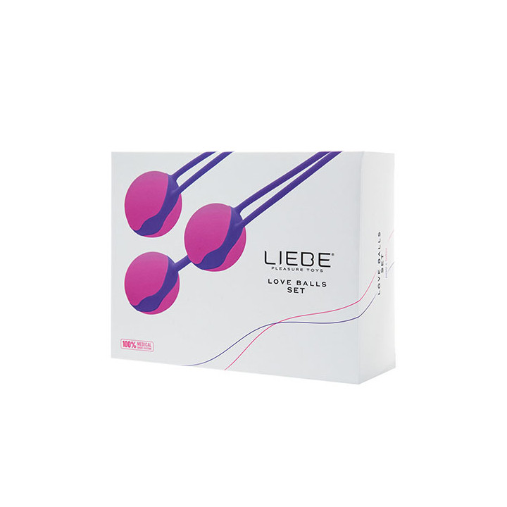 Bolas Set Love Balls 2 + 1 Morado Fucsia