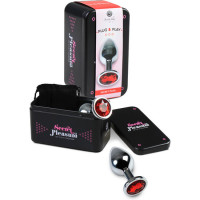Plug Anal Metal Mediano Rojo con Bolsa
