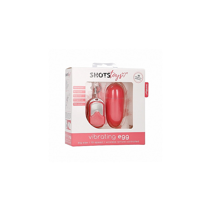 Huevo Vibrador 10 Vel. Remoto Rosa Grande