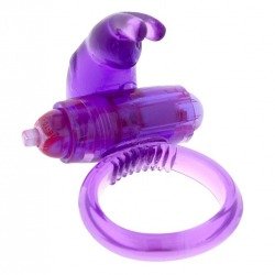 Purple vibrating silicone Cock Ring