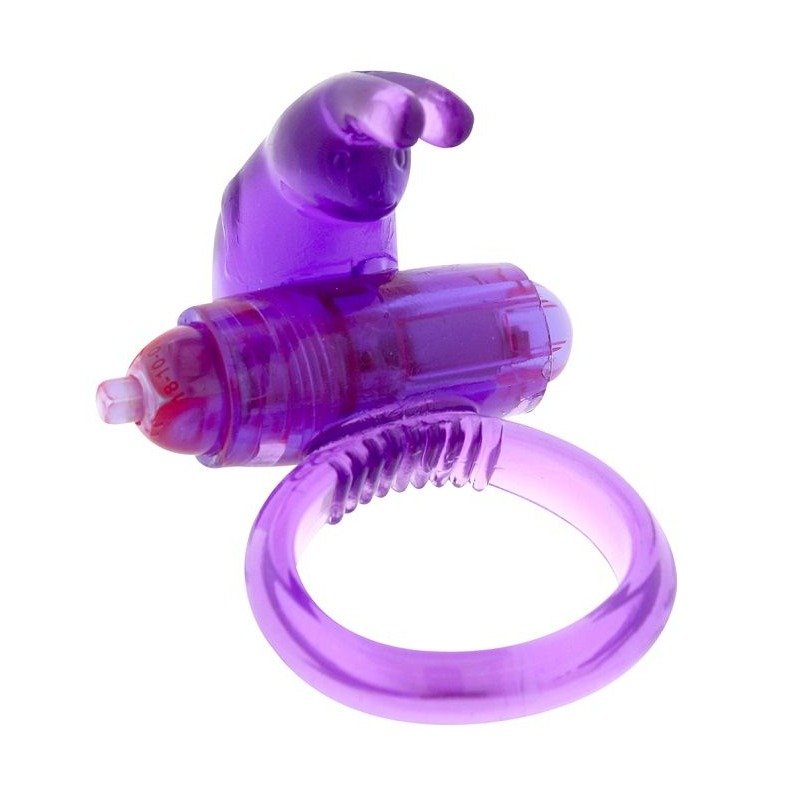 Purple vibrating silicone Cock Ring