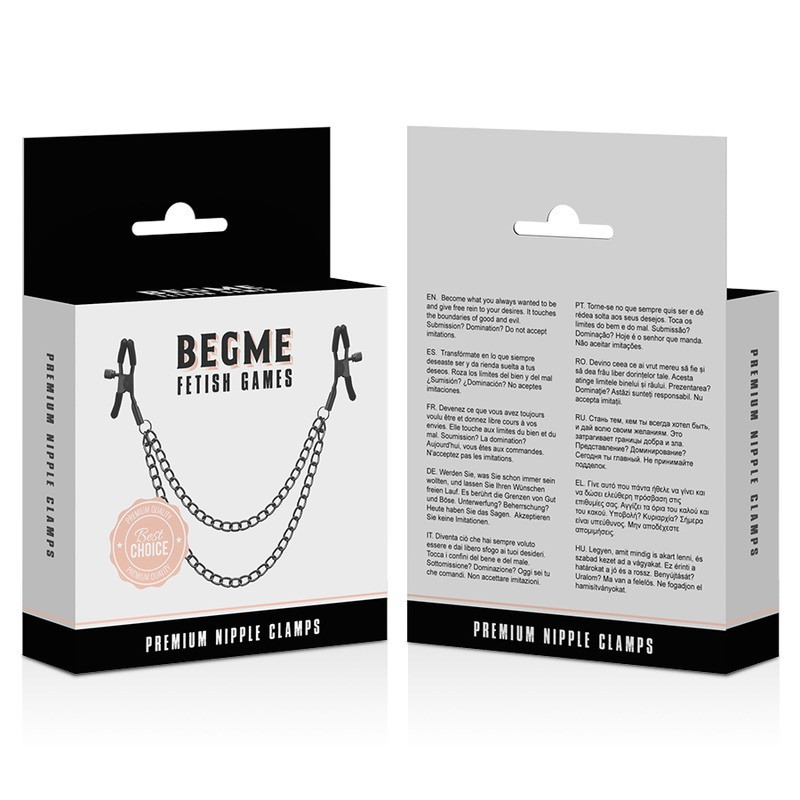 Pinzas Pezones con Cadena Premium Negro