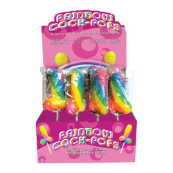 Piruletas Arcoiris con Forma de Pene Caja 12 Uds