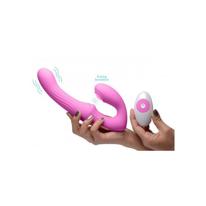 Arnés Doble con Mando Punto G Rosa
