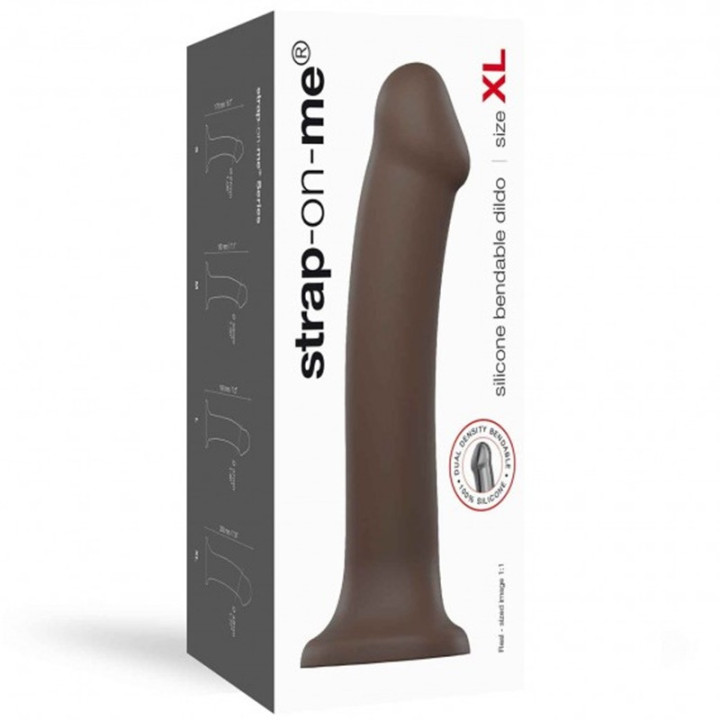 Dildo con Ventosa Dual Density Marrón XL