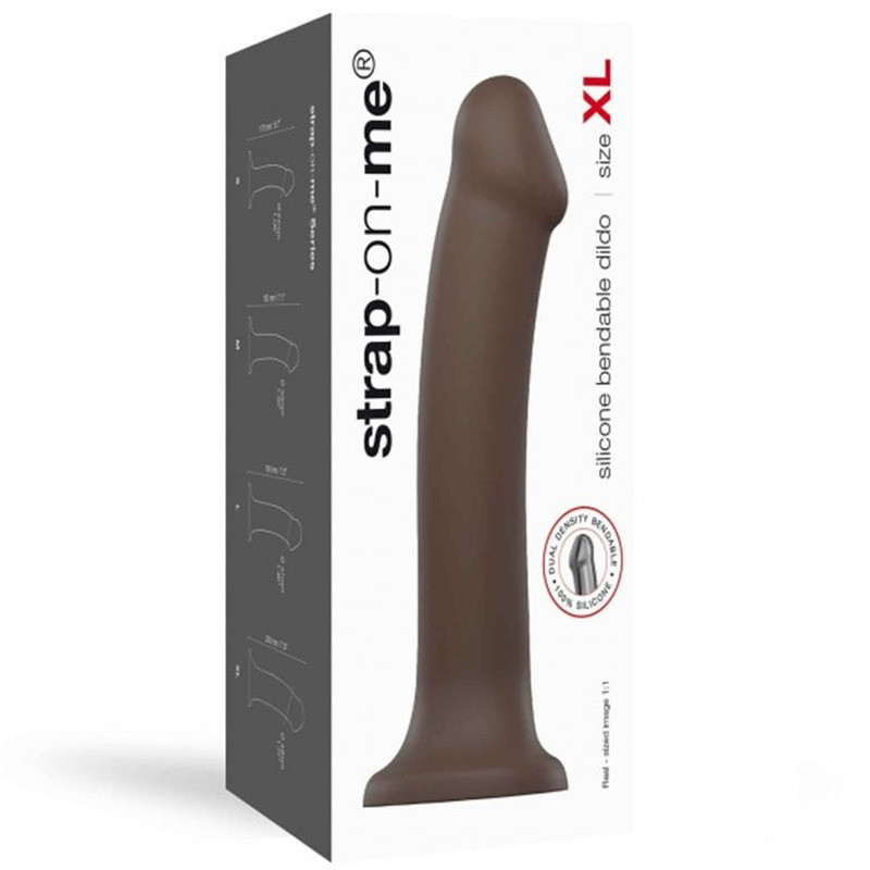 Dildo con Ventosa Dual Density Marrón XL