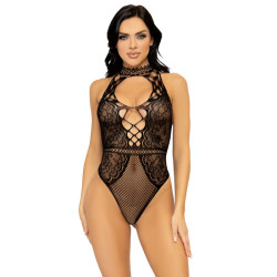 Leg Avenue Body de Red y Encaje Negro