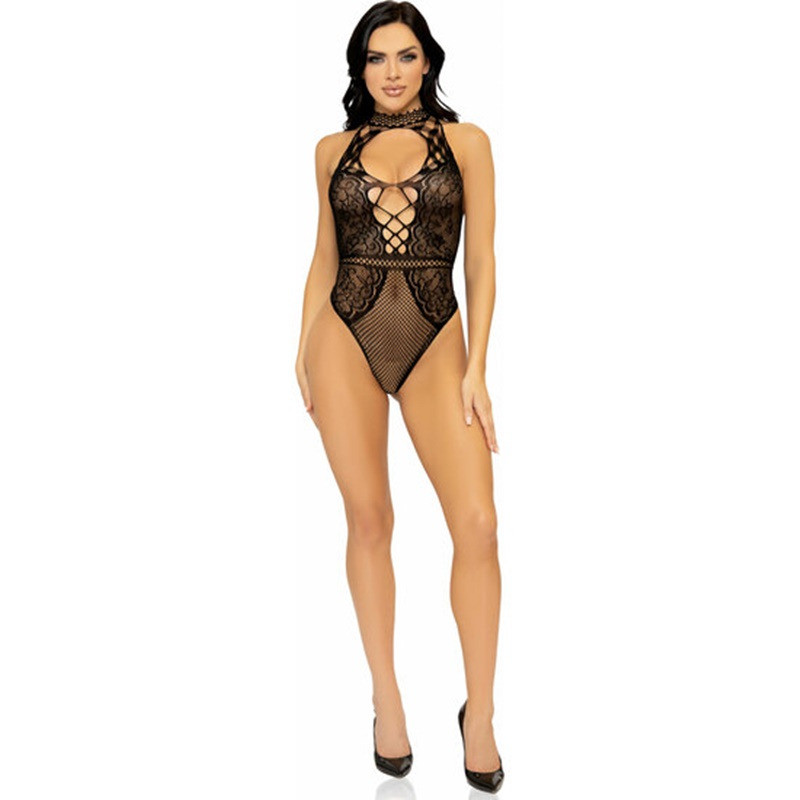 Leg Avenue Body de Red y Encaje Negro