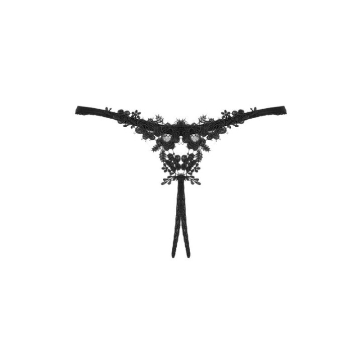 Celia Noir Crotchless Tanga