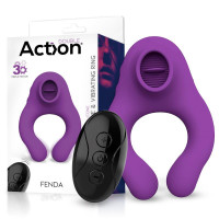 Fenda Anillo Vibrador con Lengua y Control Remoto