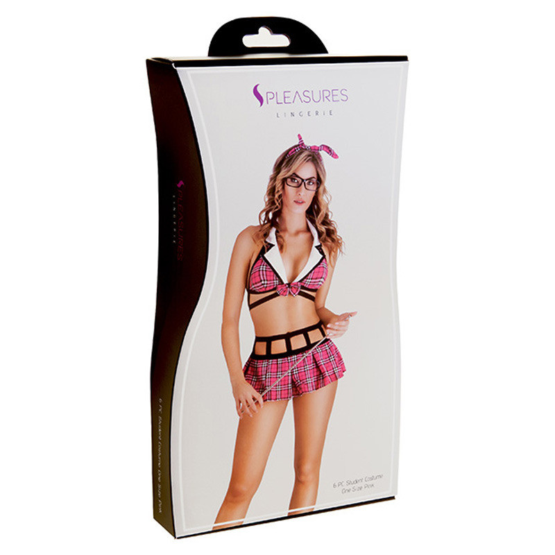Disfraz Estudiante Set Rosa y Negro Talla Unica