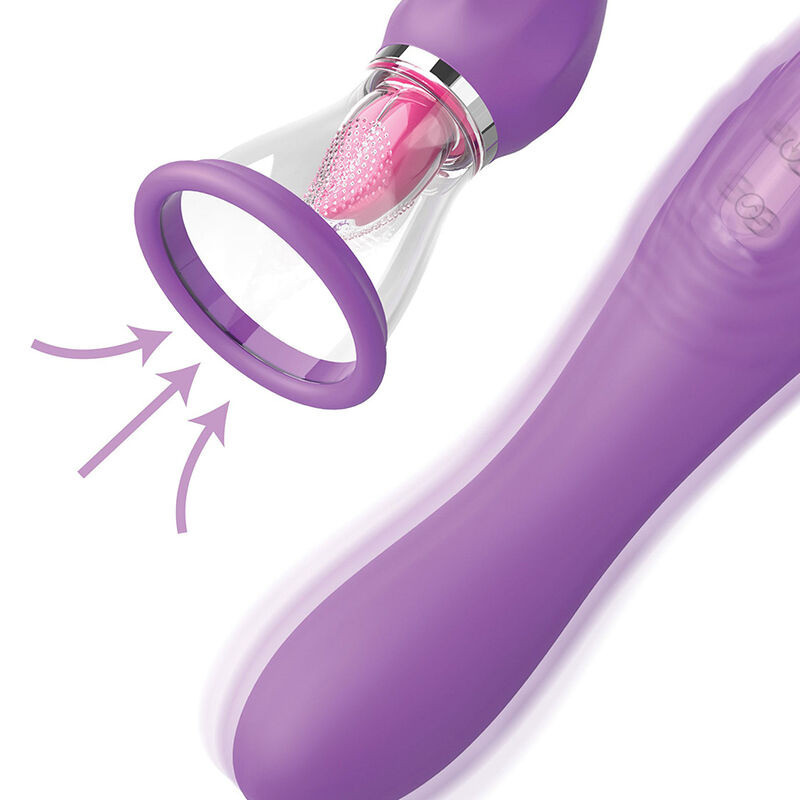 Manguera de Succión con Lengua Estimuladora Morado