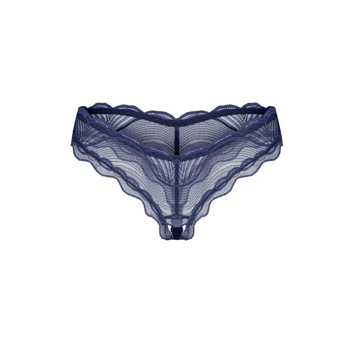 Nightly Blue Crotchless Tanga