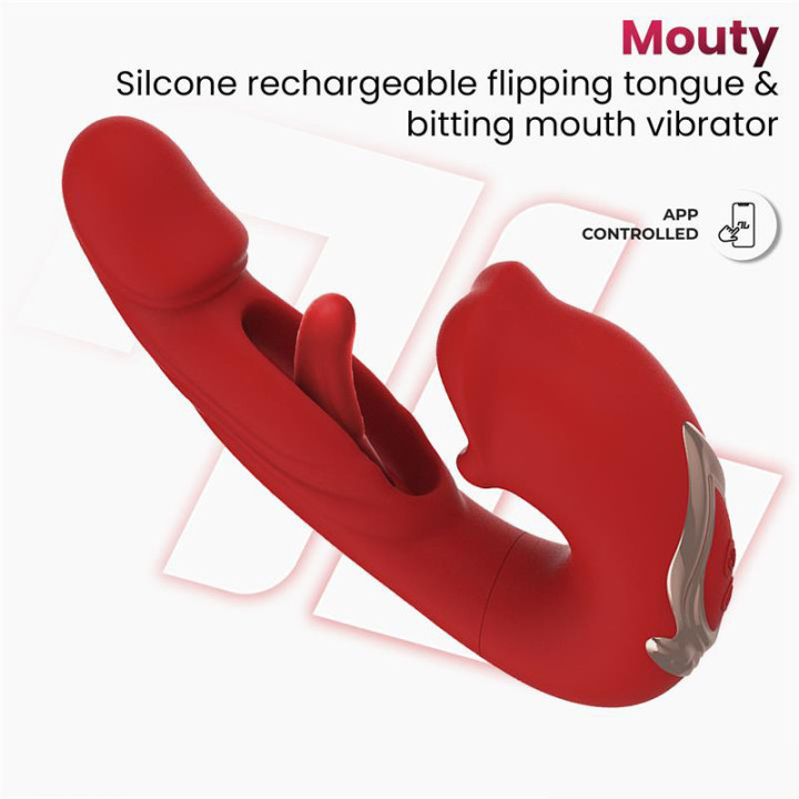 Mouty Vibrador con Mordisqueo y Flipping con App