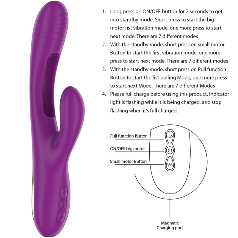 Apolo Vibrador con Lengua Oscilante Morado