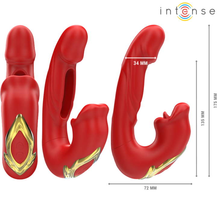 Nathy Vibrador Doble con Boca Estimuladora Rojo