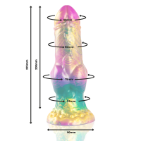 Iris Dildo con Testículos Arcoiris de Placer