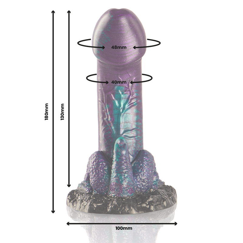 Basilisk Dildo Doble Placer Escamoso Tamaño Pequeño