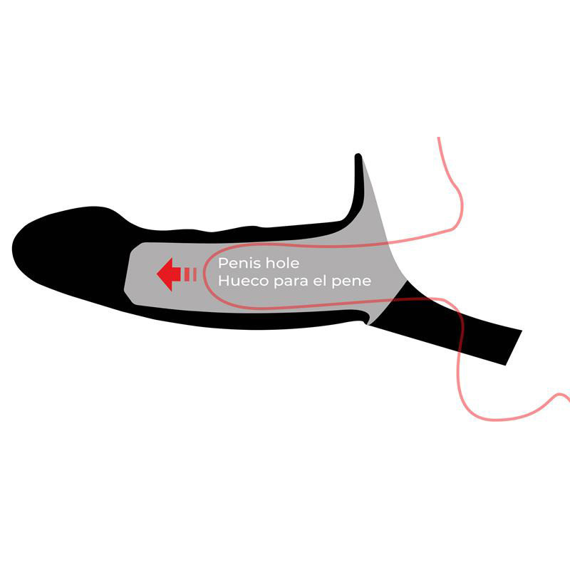 Arnés Strap-on con Dildo Hueco Talla S Negro