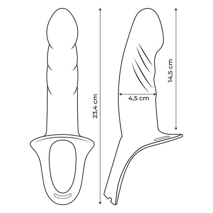 Arnés Strap-on con Dildo Hueco Talla S Negro