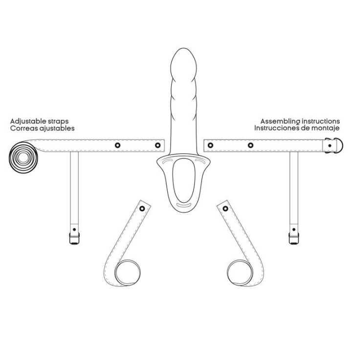 Arnés Strap-on con Dildo Hueco Talla L Negro