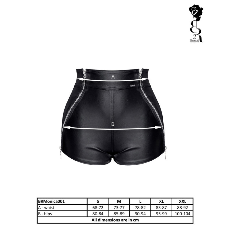 Mónica Short con Cremalleras Negro