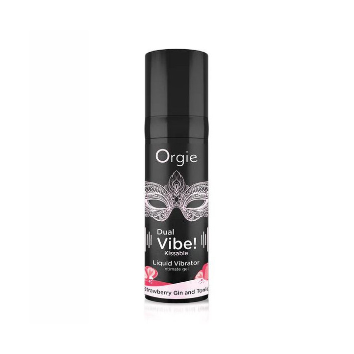 Vibrador Líquido Besable Dual Vibe Gin Tonic Fresa 15 ml