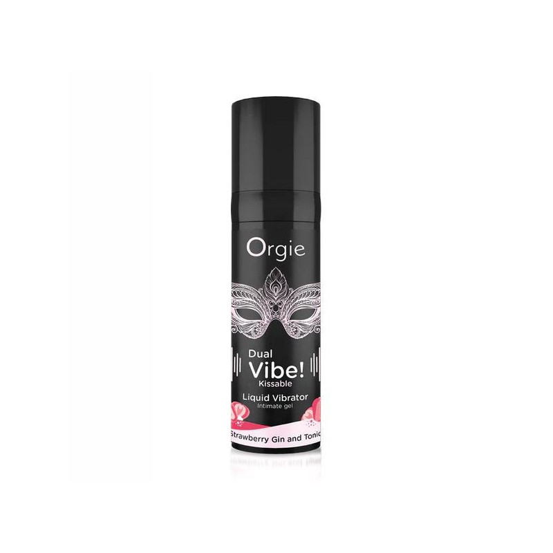 Vibrador Líquido Besable Dual Vibe Gin Tonic Fresa 15 ml