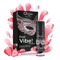 Vibrador Líquido Besable Dual Vibe Gin Tonic Fresa 15 ml