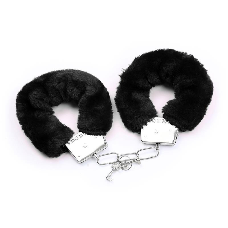 Set de 3 Piezas Antifaz, Esposas y Plumas Negro