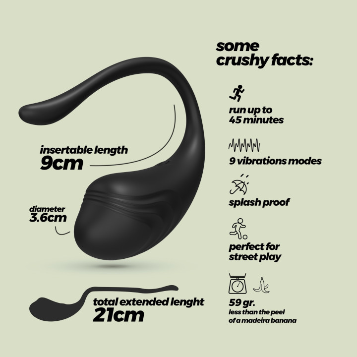 Huevo Vibrador con Mando a Distancia Tamago Negro