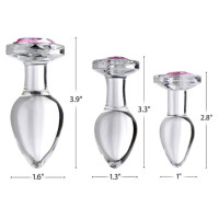 Plug Cristal con Piedra Rosa L