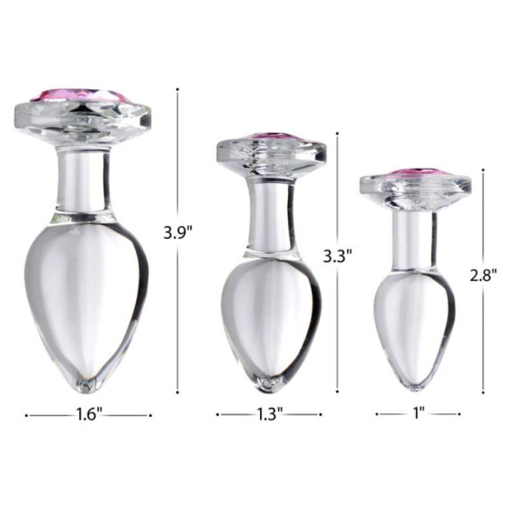 Plug Cristal con Piedra Rosa L