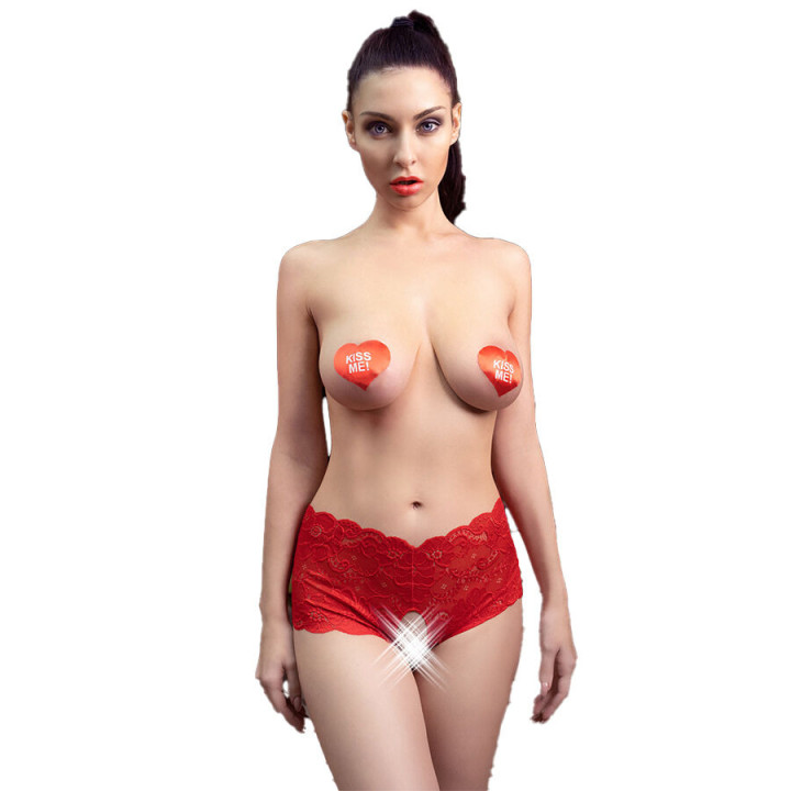 Panties Crotchless Rojo CR 4641