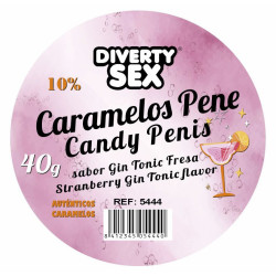20 Caramelos Pene con Sabor Gin Tonic