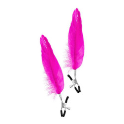 Pinzas Regulares con Pluma Fucsia
