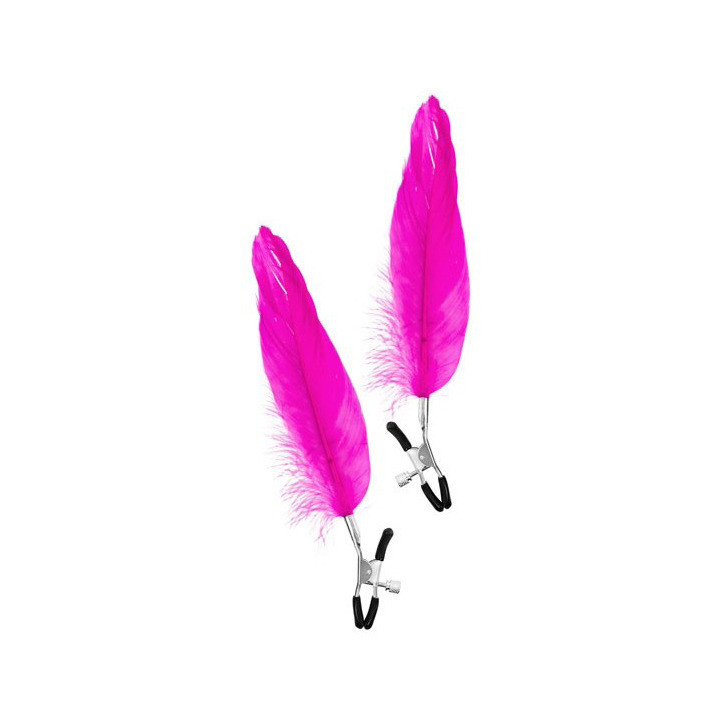 Pinzas Regulares con Pluma Fucsia