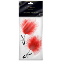 Pinzas Regulables Plumas Pompon Roja