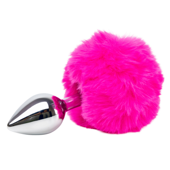 Plug Pompón Metal Rosa M