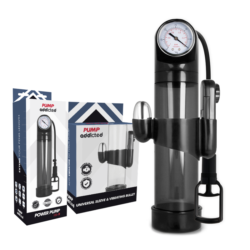 Bomba Erección RX9 Negro con Vibrador