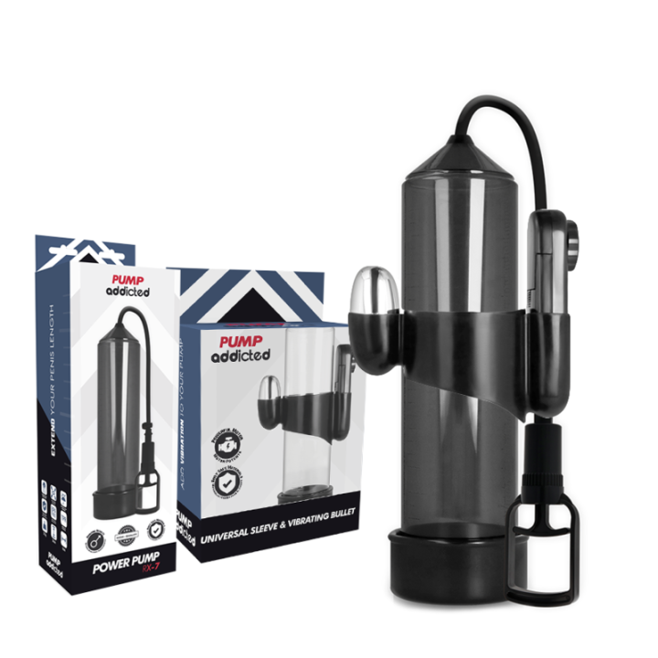 Bomba Erección RX7 Negro con Vibrador
